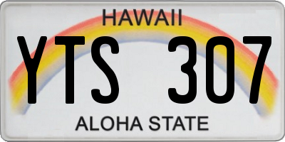 HI license plate YTS307