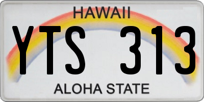 HI license plate YTS313