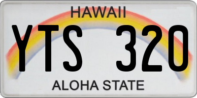 HI license plate YTS320