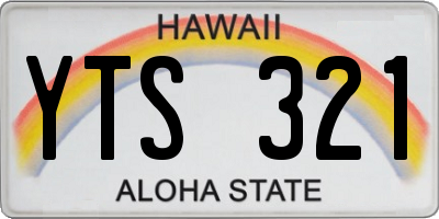 HI license plate YTS321