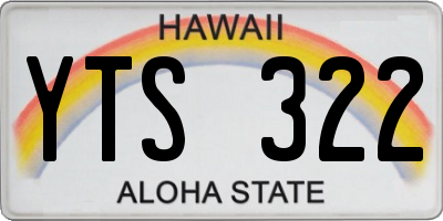 HI license plate YTS322