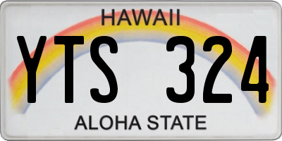 HI license plate YTS324
