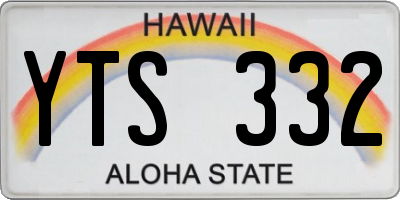 HI license plate YTS332