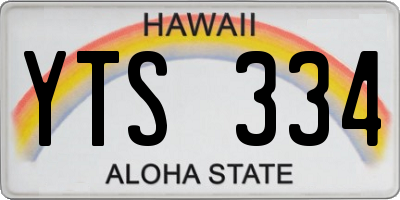 HI license plate YTS334