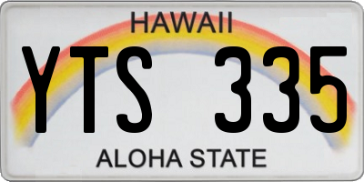 HI license plate YTS335