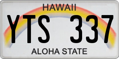 HI license plate YTS337