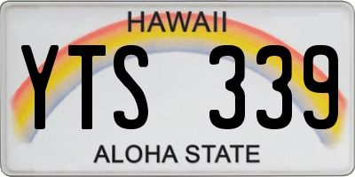 HI license plate YTS339