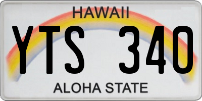 HI license plate YTS340