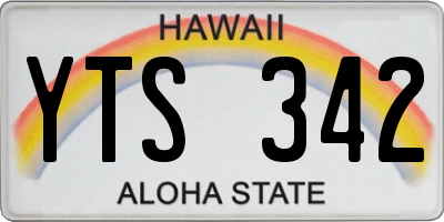 HI license plate YTS342
