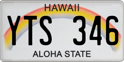 HI license plate YTS346