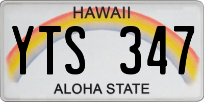 HI license plate YTS347