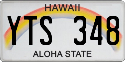 HI license plate YTS348