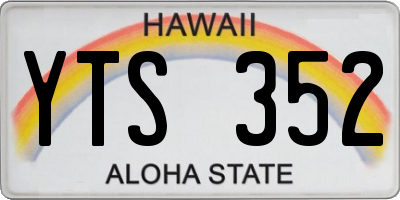 HI license plate YTS352