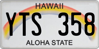 HI license plate YTS358