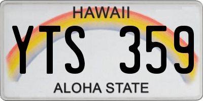 HI license plate YTS359