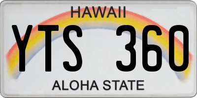 HI license plate YTS360