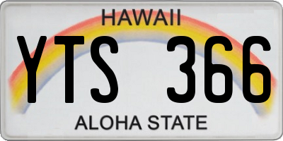 HI license plate YTS366
