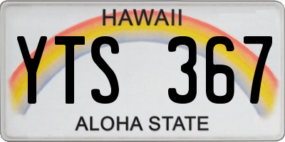 HI license plate YTS367