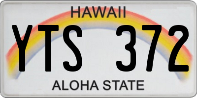 HI license plate YTS372