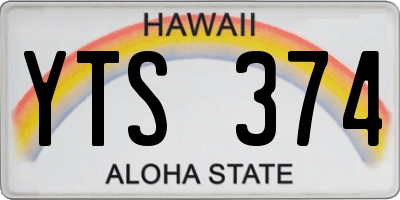 HI license plate YTS374