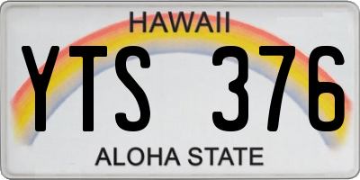 HI license plate YTS376