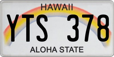 HI license plate YTS378