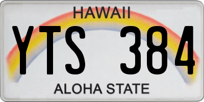 HI license plate YTS384