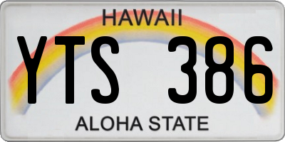 HI license plate YTS386