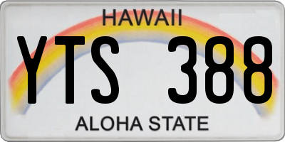 HI license plate YTS388