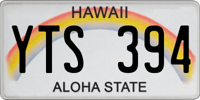 HI license plate YTS394
