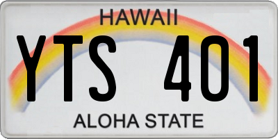 HI license plate YTS401