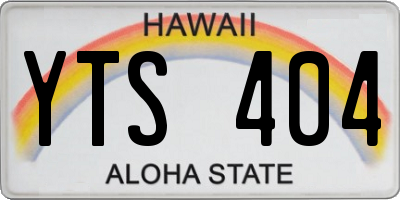HI license plate YTS404