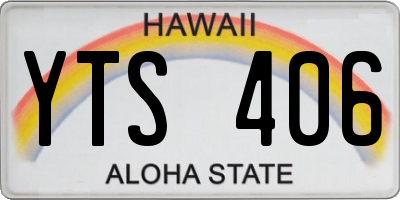 HI license plate YTS406
