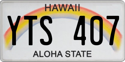 HI license plate YTS407
