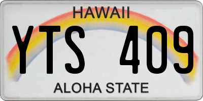 HI license plate YTS409