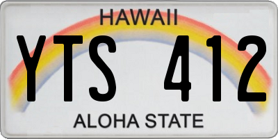 HI license plate YTS412