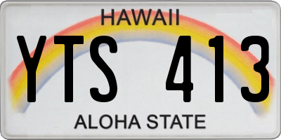 HI license plate YTS413