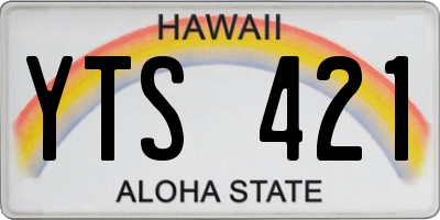 HI license plate YTS421