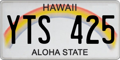 HI license plate YTS425