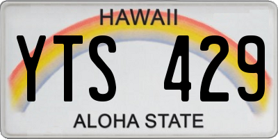HI license plate YTS429