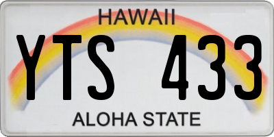 HI license plate YTS433