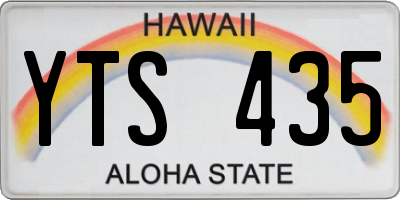 HI license plate YTS435