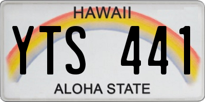 HI license plate YTS441
