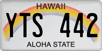 HI license plate YTS442