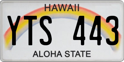 HI license plate YTS443