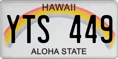 HI license plate YTS449