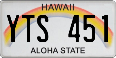 HI license plate YTS451