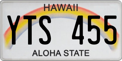 HI license plate YTS455