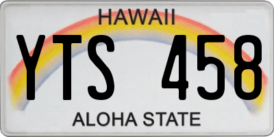 HI license plate YTS458