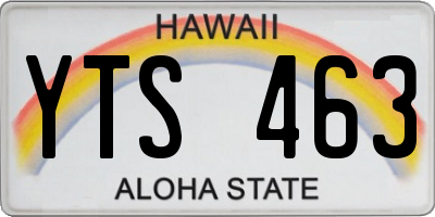 HI license plate YTS463